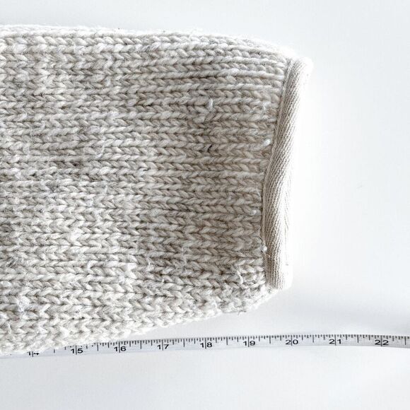 RARE Laundromat Men Full Zip Wool Knit Hooded Jacket Off-White Brown Size Medium - Picture 6 of 7